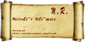 Molnár Rémusz névjegykártya
