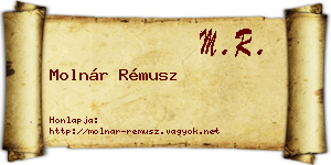 Molnár Rémusz névjegykártya